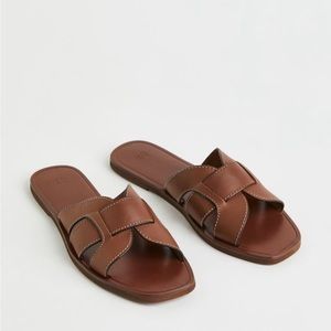H&M genuine leather sliders size 9